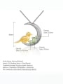 thumb 925 Sterling Silver Peridot Bird Artisan Moon Pendant  Necklace 2
