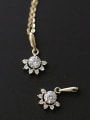 thumb 925 Sterling Silver Rhinestone Gold Flower Dainty Necklace 3