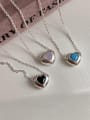 thumb 925 Sterling Silver Heart Necklace with 3 colors 1