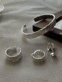 thumb 925 Sterling Silver Vintage Irregular Ring Earring And Bracelet Set 0