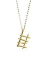thumb 925 Sterling Silver Gold Ladder Minimalist Necklace 0