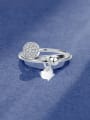 thumb 925 Sterling Silver Cubic Zirconia Fish Minimalist Stackable Ring 0