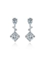 thumb 925 Sterling Silver High Carbon Diamond Geometric Luxury Drop Earring 0