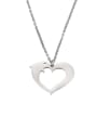 thumb Stainless steel Heart Dolphin Minimalist Necklace 0