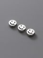 thumb S925 Silver Distressed 6mm Horizontal Perforated Smiley Face Beads 0