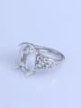 thumb 925 Sterling Silver 18K White Gold Plated Geometric Ring Setting Stone size: 9*11 11*13 12*15 13*15 13*17 17*22MM 1