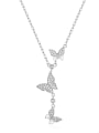 thumb 925 Sterling Silver Cubic Zirconia Butterfly Dainty Necklace 1