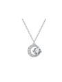 thumb 925 Sterling Silver Cubic Zirconia Geometric Dainty Necklace 0