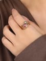 thumb 925 Sterling Silver Glass Stone Geometric Vintage Stackable Ring 2