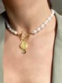 thumb Titanium Steel Freshwater Pearl shell Trend Necklace 1
