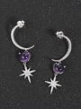 thumb 925 Sterling Silver Natural Stone Star Trend Stud Earring 2