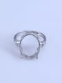 thumb 925 Sterling Silver 18K White Gold Plated Geometric Ring Setting Stone size: 8*10 10*12 12*14 13*18 15*20MM 0