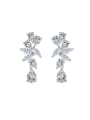 thumb 925 Sterling Silver High Carbon Diamond Water Drop Luxury Cluster Earring 0