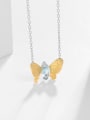 thumb 925 Sterling Silver Natural Stone Butterfly Minimalist Necklace 2