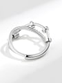 thumb 925 Sterling Silver Cubic Zirconia Rotate Cross Minimalist Stackable Ring 2