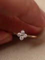 thumb 925 Sterling Silver Cubic Zirconia Clover Dainty Band Ring 2