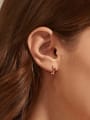thumb 925 Sterling Silver Cubic Zirconia Geometric Minimalist Huggie Earring 1