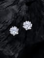 thumb 925 Sterling Silver High Carbon Diamond Hexagon Dainty Stud Earring 1