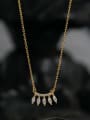 thumb 925 Sterling Silver Rhinestone Gold Water Drop Dainty Necklace 0