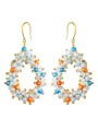 thumb Multi Color Natural  Crystal Stone  Water Drop Trend Pure handmade Weave Earring 2