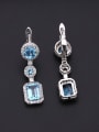 thumb 925 Sterling Silver Natural Color Treasure Topaz Geometric Luxury Drop Earring 3