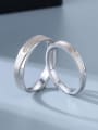 thumb 925 Sterling Silver Geometric Minimalist Couple Ring 3