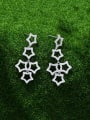 thumb 925 Sterling Silver Cubic Zirconia Hexagon Minimalist Cluster Earring 1
