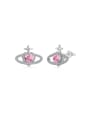 thumb 925 Sterling Silver Cubic Zirconia Planet Cute Stud Earring 0