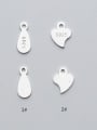 thumb 925 Sterling Silver heart water drop Chain tag 3.5mm 8mm 0