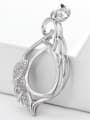 thumb 925 Sterling Silver White Gold Plated Geometric Pendant Setting Stone size: 10*14mm 0