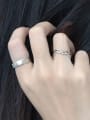 thumb 925 Sterling Silver Irregular Vintage  Water Ripple Stackable Ring 2