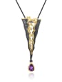 thumb 925 Sterling Silver Amethyst Vintage Geometric  Pendant Necklace 2
