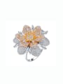 thumb 925 Sterling Silver Cubic Zirconia Flower Luxury Band Ring 0