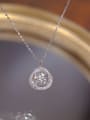 thumb 925 Sterling Silver Cubic Zirconia White Geometric Dainty Necklace 0