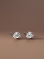 thumb 925 Sterling Silver Embossed Texture Classic Stud Earring 2
