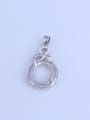 thumb 925 Sterling Silver Rhodium Plated Pendant Setting Stone size: 10*14mm 0