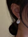 thumb 925 Sterling Silver Shell Irregular Minimalist Huggie Earring 1