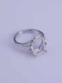 thumb 925 Sterling Silver 18K White Gold Plated Geometric Ring Setting Stone size: 10*13mm 2