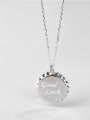 thumb 925 Sterling Silver Round Letter" GOOD LUCK" Minimalist Necklace 0