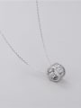 thumb 925 Sterling Silver Hollow Round Minimalist Necklace 3