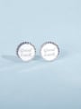 thumb 925 Sterling Silver Round Letter Minimalist Stud Earring 2