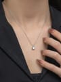 thumb 925 Sterling Silver Cubic Zirconia Geometric Dainty Necklace 1