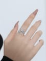 thumb 925 Sterling Silver Cubic Zirconia Wheatear Dainty Band Ring 2
