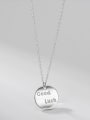 thumb 925 Sterling Silver Round Letter Minimalist Necklace 0