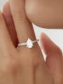 thumb 925 Sterling Silver Moissanite Water Drop Minimalist Band Ring 1