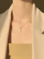 thumb 925 Sterling Silver Cubic Zirconia Rectangle Dainty Necklace 1