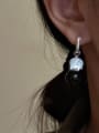 thumb 925 Sterling Silver Carnelian Elephant Vintage Huggie Earring 2
