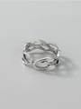 thumb 925 Sterling Silver Hollow Geometric Vintage Stackable Ring 2
