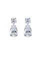 thumb 925 Sterling Silver High Carbon Diamond Water Drop Luxury Drop Earring 0