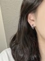 thumb 925 Sterling Silver Cubic Zirconia Letter Vintage Stud Earring 1